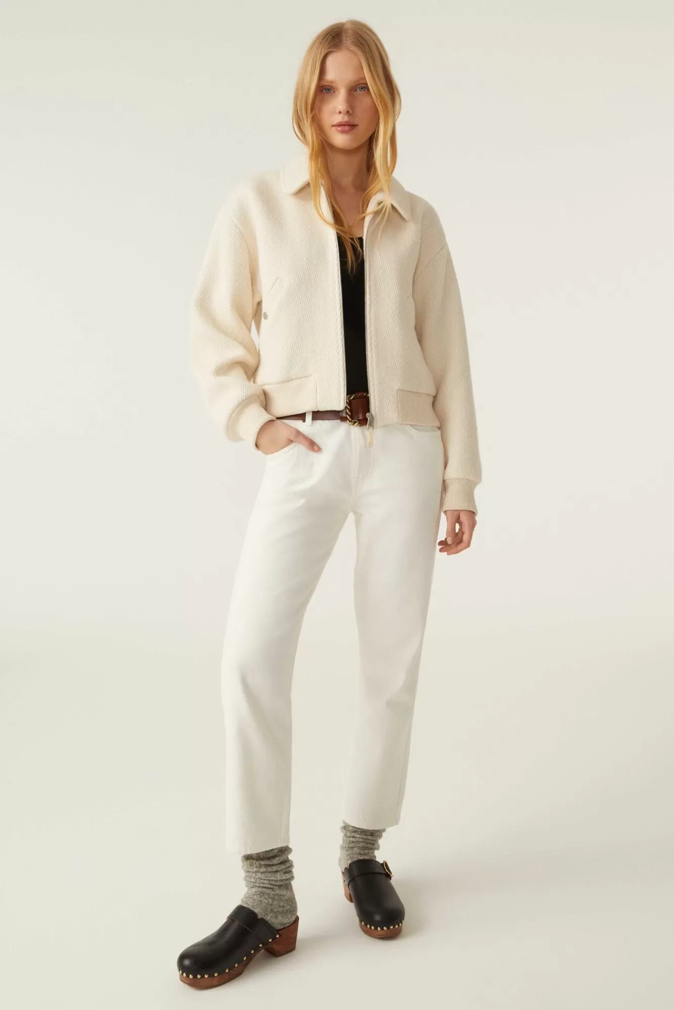 ba&sh Denim*Devon. Blanc Ecru