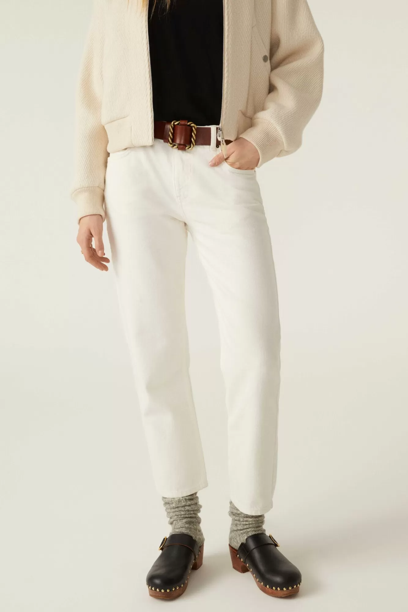 ba&sh Denim*Devon. Blanc Ecru