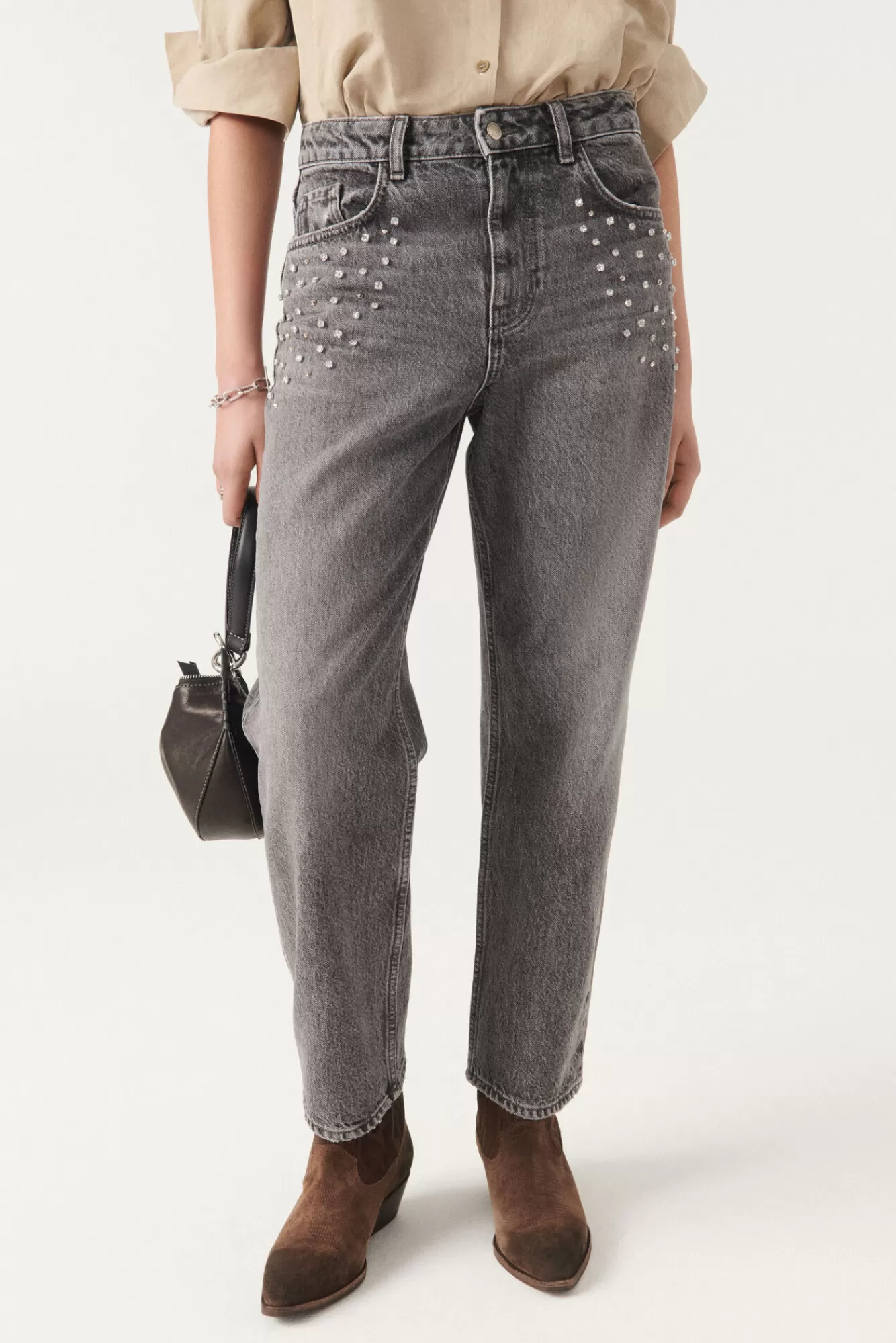 ba&sh Denim*Ideal. Gris