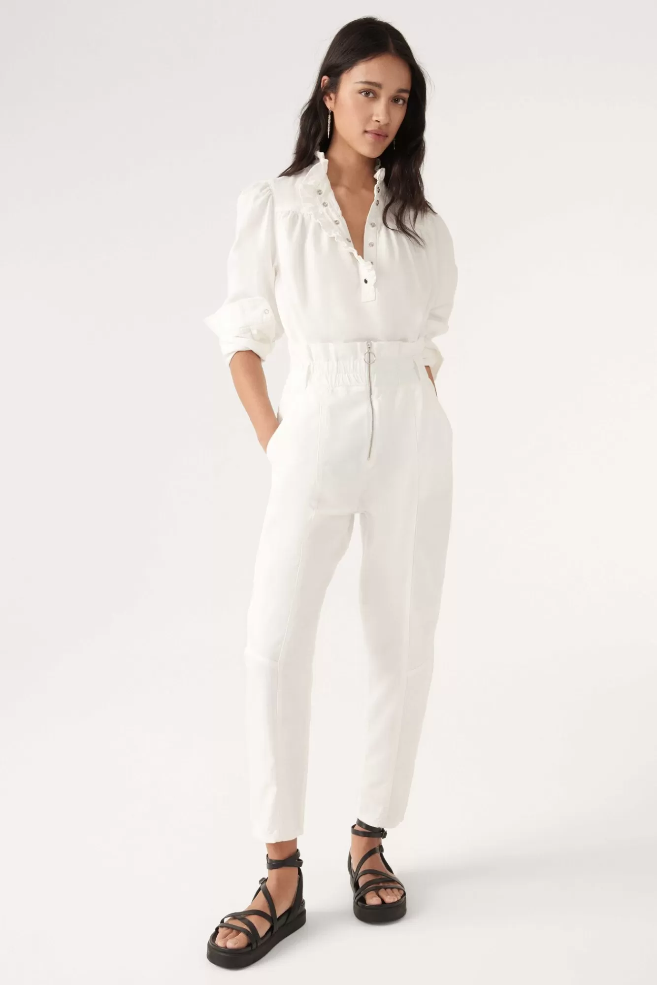 ba&sh Pantalons*Omny. Blanc Ecru