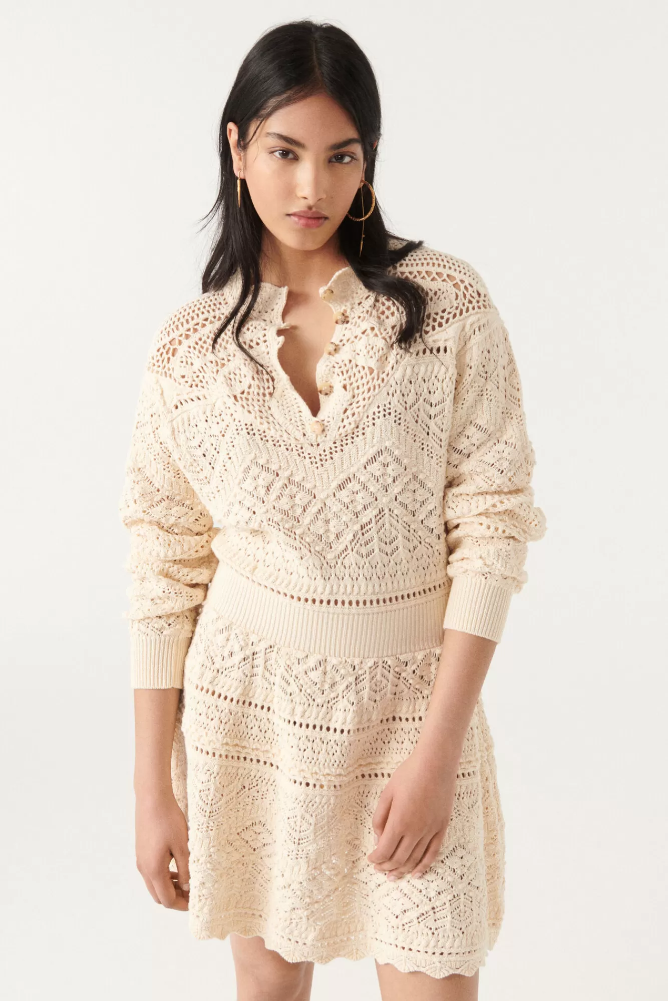ba&sh Robes*Pearle. Blanc Ecru