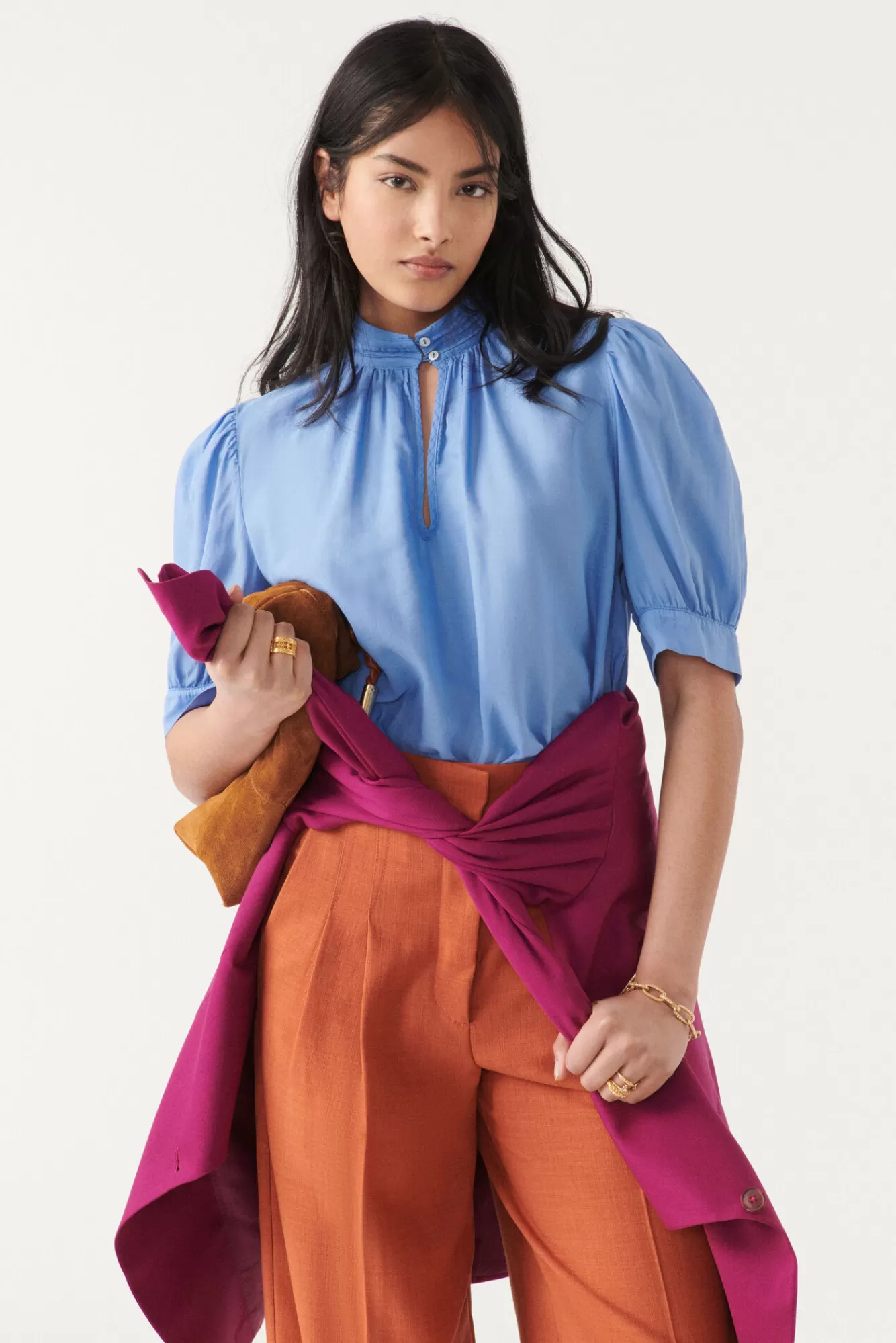 ba&sh Tops & Chemises*Tyler. Jaune-Orange